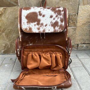 Cowhide Leather Diaper Backpack Parents Backpack Baby Bag Leather